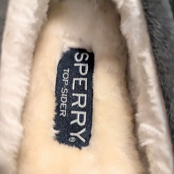 Sperry Top Sider Cushion Gray Suede Leather Moccasin Flat Slipper Size 6 NWOB - Picture 8 of 9